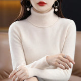 Merino Wool Turtleneck Sweater for Women