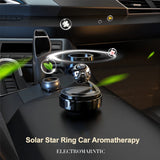 NNEOBA Solar-Powered Rotating Car Air Freshener–Suspension Perfume Diffuser Black