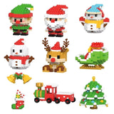 Christmas Micro Building Blocks Set Santa Claus and Reindeer Puzzle Assembly Toy