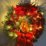 40cm Christmas Wreath with Lantern and Bow