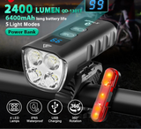 NNEOBA 6400mAh USB Rechargeable Bike Light Black