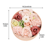 NNEOBA Non-Withered Soap Flower Small Round Box Decoration Set - Big Pink Simulation Flowers