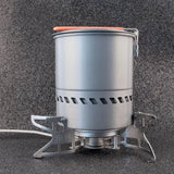NNEOBA 3800W Folding Outdoor Gas Stove with 1.5L Pot Silver