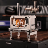 NNEOBA Mini Folding Charcoal Stove Fire Heater And Incense Burner Silver