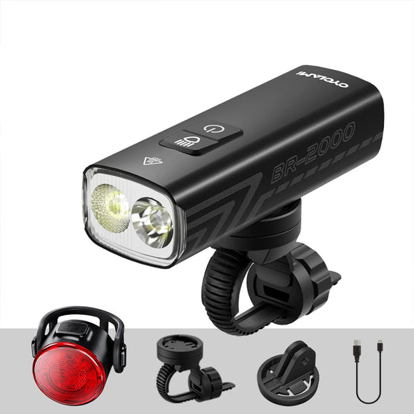 NNEOBA Bicycle Headlight with Taillight Black