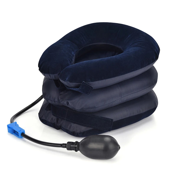 NNEOBA Inflatable Cervical Neck Traction Pillow Pain Relief Device Blue