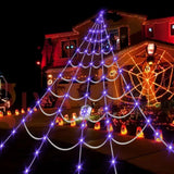 5M 250-LED Halloween Spider Web Lights with 8 Modes