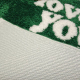 NNEOBA Heartfelt Green Fluffy Rug