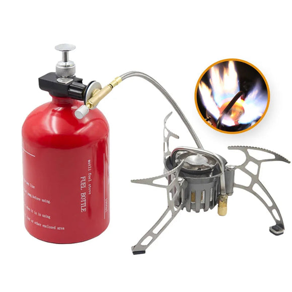 NNEOBA 1000ml Dual-Fuel Gasoline Gas Stove Silver