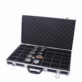 35-Slot Aluminum Watch Storage Case – Portable Watch & Jewelry Organizer Display Box