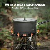 NNEOBA Ultralight Heat Exchanger Pot Camping Cookware Grey