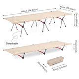 Portable Folding Camping Cot – Ultralight Aluminum Alloy Sleeping Bed for Outdoor Adventures