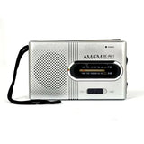NNEOBA Portable Pocket Radio with Built-in Speaker Silver