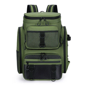 NNEOBA Tackle Backpack with Rod Holders Camping Green