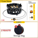NNEOBA 7-Core High-Power Camping Stove Gas Burner Black
