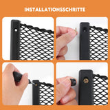 NNEOBA 4PCS Framed Car Mesh Storage Net Bags 36x18CM Organizer Pockets Black