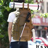 NNEOBA 60L Tactical Camping Backpack Waterproof Khaki
