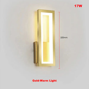NNEOBA Elegant Gold Wall Lamp - Modern 17W LED Sconce for Aisle Decoration