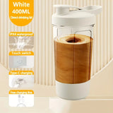 NNEOBA 13.53 Oz Portable Electric Self-Stirring Cup USB Bottle White
