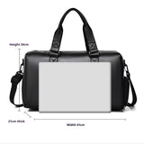 NNEOBA Large-Capacity PU Travel Gym Bag Black