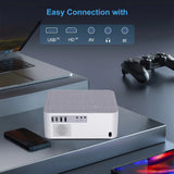 NNEOBA Portable Mini 4K Projector 1080P White