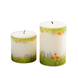 Wildflower Print Pillar Candle