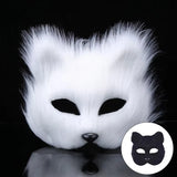 Halloween Fox Shape Half Face Eye Mask Sexy Imitation Cat Hair Animal Mask Christmas Carnival Party Cosplay Costume Props Masque