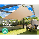 NNEDSZ Shade Sail 3x6m Rectangle 280GSM 98% Sand Shade Cloth