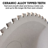 NNEMB 355mm Premium Ceramic Alloy Tooth Blade, Low Spark Cold Cut for Metal Cut Off Saw