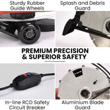 NNEMB 3500W 350mm/14' Electric Concrete Demolition Cut-Off Saw, Wet and Dry Cutting, Diamond Blade, Vacuum Port, 15A Plug