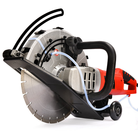 NNEMB 3500W 350mm/14' Electric Concrete Demolition Cut-Off Saw, Wet and Dry Cutting, Diamond Blade, Vacuum Port, 15A Plug