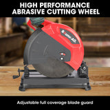 NNEMB 2400W 355mm 14' Metal Cut Off Cold Saw, Soft Start, 45 Degree Mitre Chop