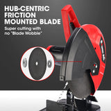 NNEMB 2400W 355mm 14' Metal Cut Off Cold Saw, Soft Start, 45 Degree Mitre Chop