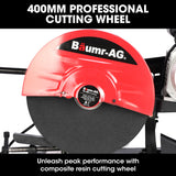 NNEMB 2400W 400mm 16' Metal Cut Off Cold Saw, Commercial Grade, Brushless Motor, Soft Start, 45 Degree Mitre Chop