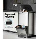 NNEDSZ 70L Motion Sensor Bin Pedal Bins Automatic Siver