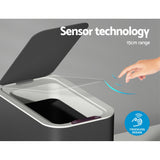 NNEDSZ 9L Motion Sensor Bin Rubbish Automatic Ash Black