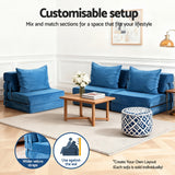 Artiss Convertible Folding Sofa Bed Armless Lounger Foam Floor Sofas Futons Couches