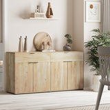 NNEED Sideboard High Gloss 4 Doors 2 Drawers Natural