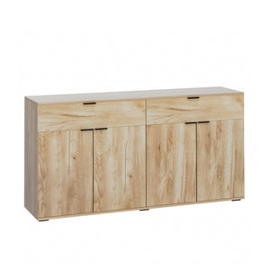 NNEED Sideboard High Gloss 4 Doors 2 Drawers Natural