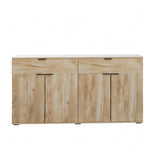 NNEED Sideboard High Gloss 4 Doors 2 Drawers Natural