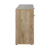 NNEED Sideboard High Gloss 4 Doors 2 Drawers Natural