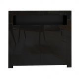 NNEED Buffet Sideboard LED RGB High Gloss 2 Doors Black