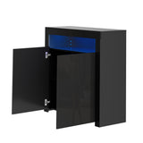 NNEED Buffet Sideboard LED RGB High Gloss 2 Doors Black