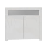 NNEED Buffet Sideboard LED RGB High Gloss 2 Doors White