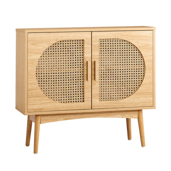 NNEED Rattan Sideboard Hallway Shelf Wood