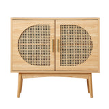 NNEED Rattan Sideboard Hallway Shelf Wood
