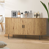NNEED Buffet Sideboard Sliding Doors Pantry Cabinet Natural