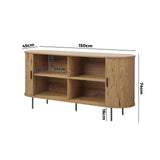 NNEED Buffet Sideboard Sliding Doors Pantry Cabinet Natural