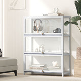 NNEED Display Cabinet 3 Tiers Clear Door White