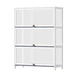 NNEED Display Cabinet 3 Tiers Clear Door White